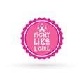 Pink Ribbon Breast Cancer Awareness Icon Isolated Royalty Free Stock Photo