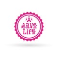 Pink Ribbon Breast Cancer Awareness Icon Isolated Royalty Free Stock Photo