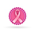 Pink Ribbon Breast Cancer Awareness Icon Isolated Royalty Free Stock Photo