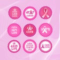 Pink Ribbon Breast Cancer Awareness Icons Set Royalty Free Stock Photo