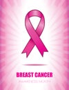 Pink ribbon, breast cancer awareness symbol, isolated on white b Royalty Free Stock Photo