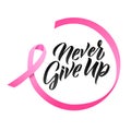 Pink Ribbon Breast Cancer Awareness Vector Illustration