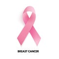 Pink Ribbon. Breast cancer sign. Vector Illustration Royalty Free Stock Photo