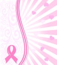 Pink ribbon breast cancer support background Royalty Free Stock Photo