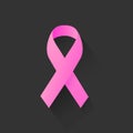 Pink ribbon with dark background