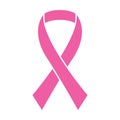 Pink ribbon flat icon vector breast cancer awareness for graphic design, logo, web site, social media, mobile app, ui illustration Royalty Free Stock Photo