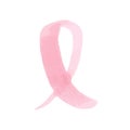 Pink ribbon. Hand drawn illustration with marker pen. Breast cancer awareness. Vector illustration, flat design Royalty Free Stock Photo