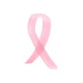 Pink ribbon. Hand drawn illustration with marker pen. Breast cancer awareness. Vector illustration, flat design Royalty Free Stock Photo