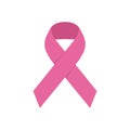 Pink ribbon icon, breast cancer awareness symbol