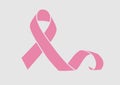 Pink ribbon icon. Breast cancer awareness symbol.