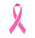 Pink ribbon icon breast cancer awareness vector illustration