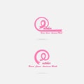 Pink ribbon icon.Pink care logo.Breast Cancer October Awareness Royalty Free Stock Photo