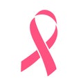 Pink ribbon isolated over white background. Symbol of breast cancer awareness month in october. Vector Royalty Free Stock Photo