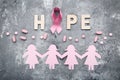 Pink ribbon with pills Royalty Free Stock Photo