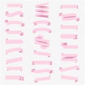 Pink Ribbon Set In Isolated Transparent Background Royalty Free Stock Photo