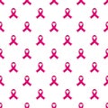 Pink ribbon support breast cancer pattern seamless vector