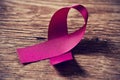 A pink ribbon, symbol of breast cancer awareness