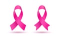 Breast cancer awareness month pink ribbon vector women solidarity symbol icon Royalty Free Stock Photo