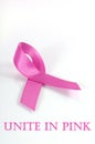 Pink Ribbon symbol with Unite In Pink sample text.