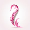 Pink ribbon on white background high resolution and royaltyfree