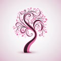 Pink ribbon on white background high resolution and royaltyfree Royalty Free Stock Photo