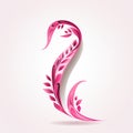 Pink ribbon on white background high resolution and royaltyfree Royalty Free Stock Photo