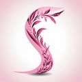 Pink ribbon on white background high resolution and royaltyfree Royalty Free Stock Photo
