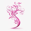 Pink ribbon on white background high resolution and royaltyfree
