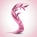 Pink ribbon on white background high resolution and royaltyfree