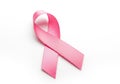Pink ribbon on a white background Royalty Free Stock Photo