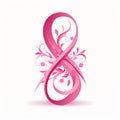 Pink ribbon for women strength and courage Royalty Free Stock Photo