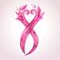 Pink ribbon for women strength and courage Royalty Free Stock Photo