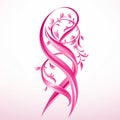 Pink ribbon for women strength and courage Royalty Free Stock Photo