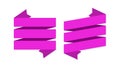 Pink ribbons banners. Geometric festive wavy blank tapes simple collection, empty satin decorative labels and streamers