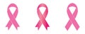 Pink Ribbons Set - Symbols of Breast Cancer Awareness Month