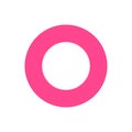 pink ring basic simple shapes, geometric ring icon, 2d shape symbol ring