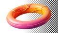Pink ring shape, 3D circle, geometric form, simple shape, basic design element png transparent image Generative AI