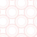 Pink rings abstract seamless pattern on white