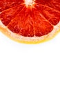 Pink ripe grapefruit slice on white isolated background Royalty Free Stock Photo