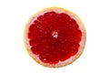 Pink ripe grapefruit slice on white isolated background. Half and slice of grapefruit isolated on white. Royalty Free Stock Photo