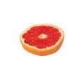 Pink ripe grapefruit slice on white isolated background Royalty Free Stock Photo