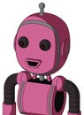 Pink Robot With Bubble Head And Happy Mouth And Red Eyed And Single Antenna