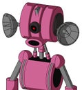 Pink Robot With Multi-Toroid Head And Round Mouth And Black Cyclops Eye Royalty Free Stock Photo