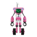 Pink Robot with Satellite and Sound Wave Indicator