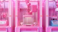 A Pink Robotic Claw Machine. This is AI generative image. Royalty Free Stock Photo
