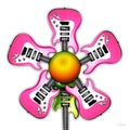Pink Rock Guitar Flower Royalty Free Stock Photo