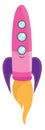 Pink rocket, illustration, vector Royalty Free Stock Photo