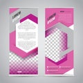 Pink roll up banner stand design template