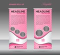 Pink Roll up banner stand template vintage banner