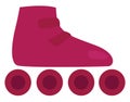 Pink roller skates, icon